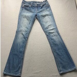 Miss Me Bootcut Jeans Size 30 Medium Wash Embroidered Cross Sequin JP6169B Blue